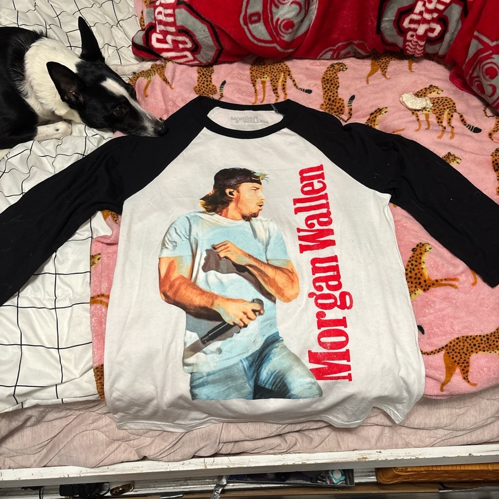 Morgan Wallen Graphic Raglan Shirt - Black & White